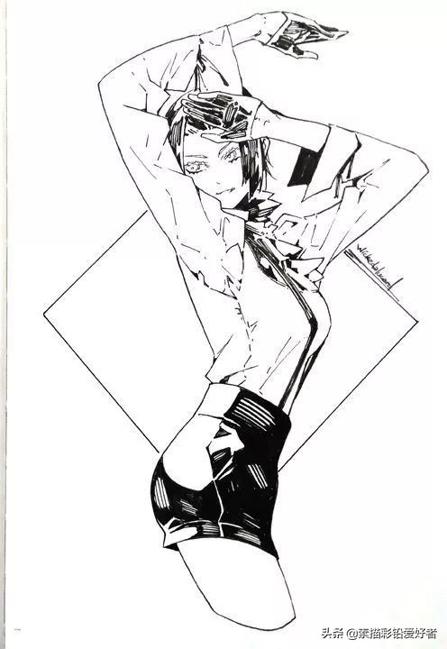 绘画素材|唯美二次元人物线稿，排线临摹练习