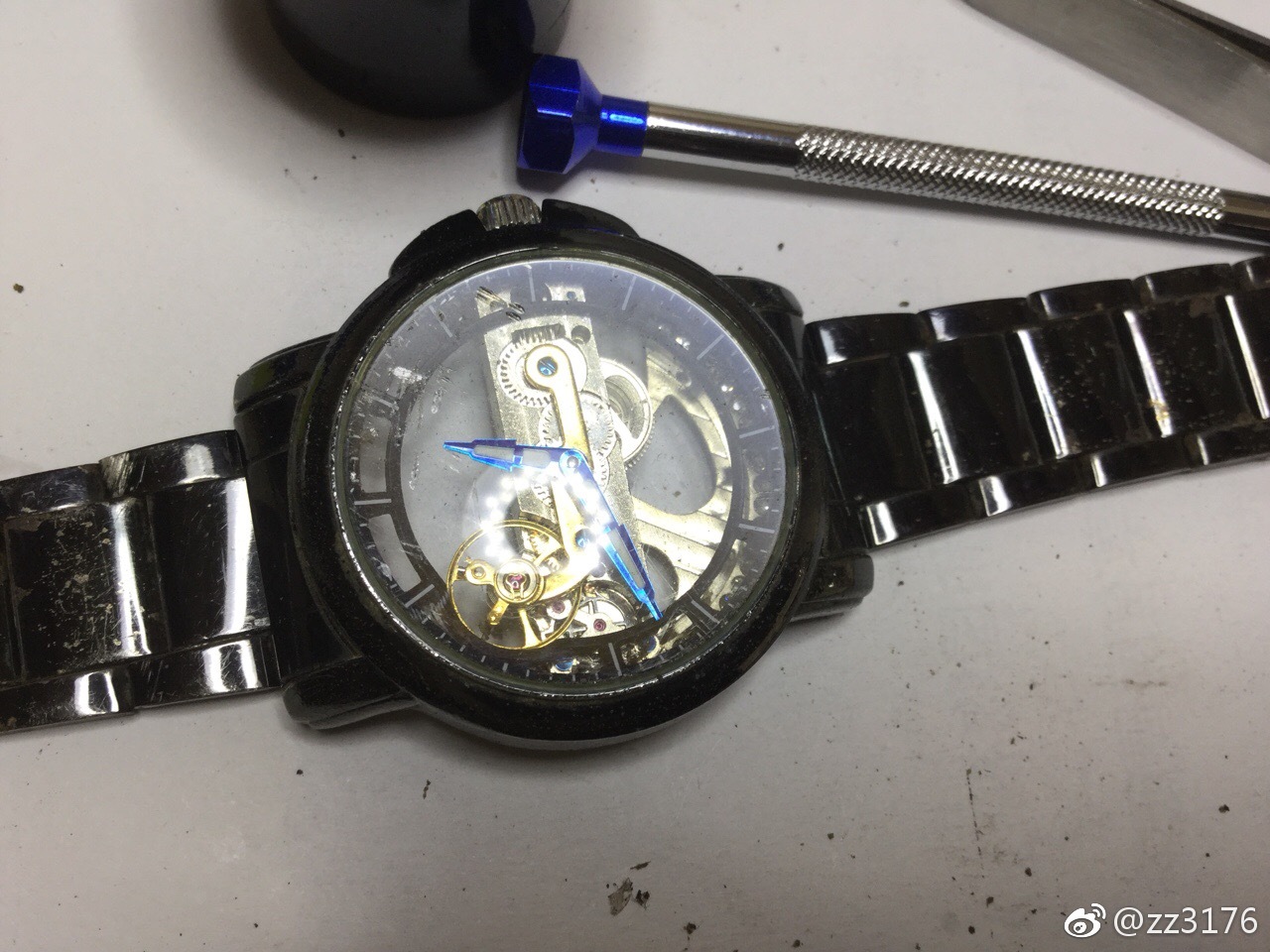 保养修复国产特殊单桥机芯手表