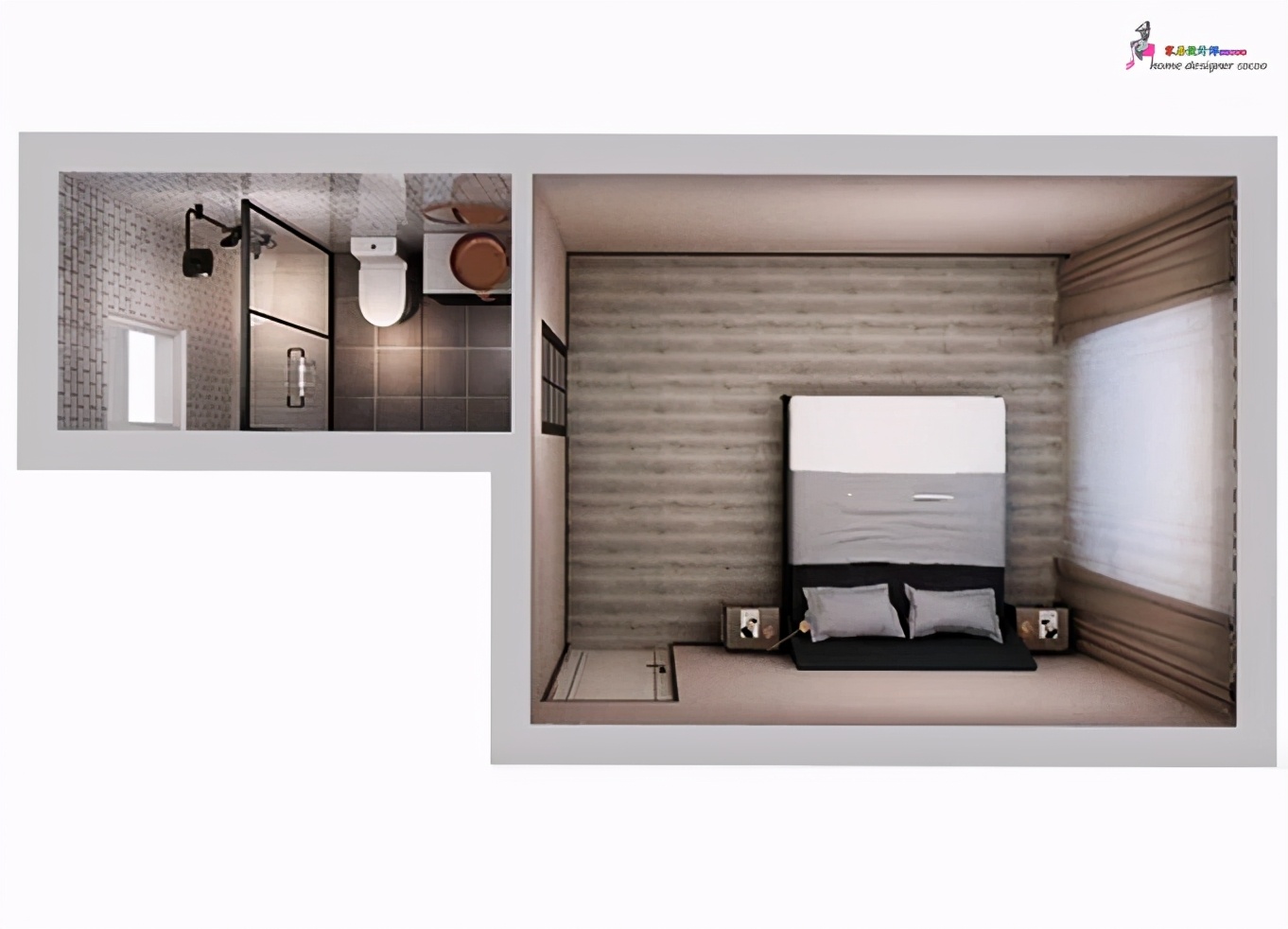 卧室布置一床一衣柜,小平米主卧室多收纳设计方案