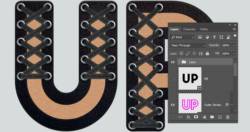 ps怎么做创意字体描边,ps鞋带花边怎么设计