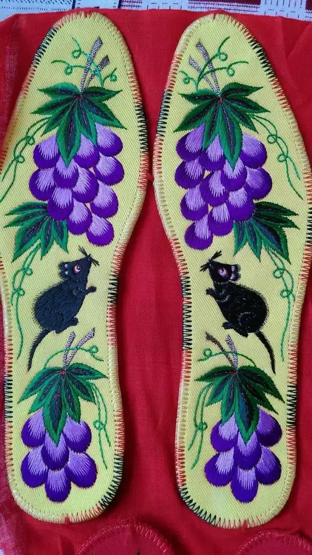 刺绣鞋垫花样各种图案教程,几何鞋垫图案鞋垫绣法