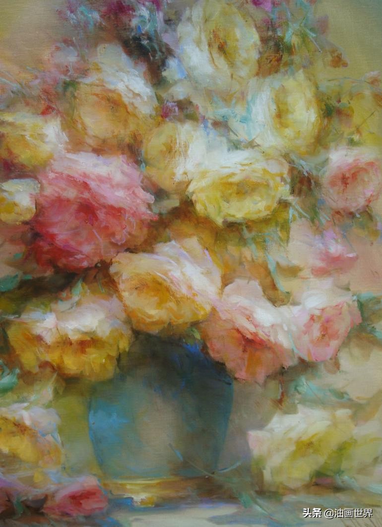 这画家绝对拥有绘画的魔力，把花束画得如此之美
