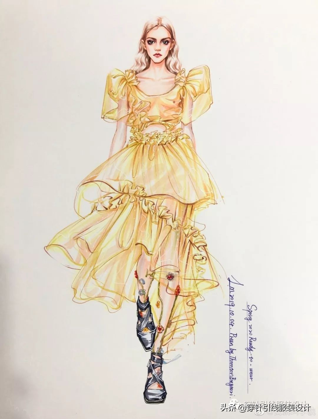 礼服服装效果图手绘,西装手绘服装效果图