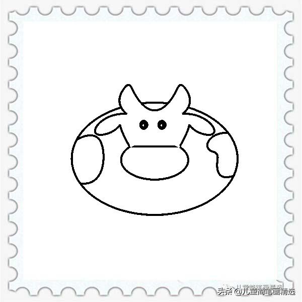 奶牛在吃草怎么画简笔画,如何画一只可爱的奶牛简笔画