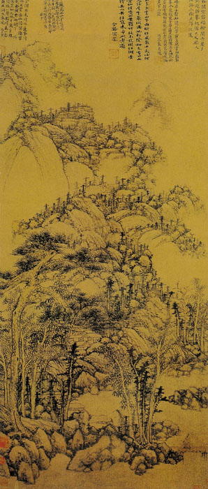 用铅笔画五元山水画,五元山水画