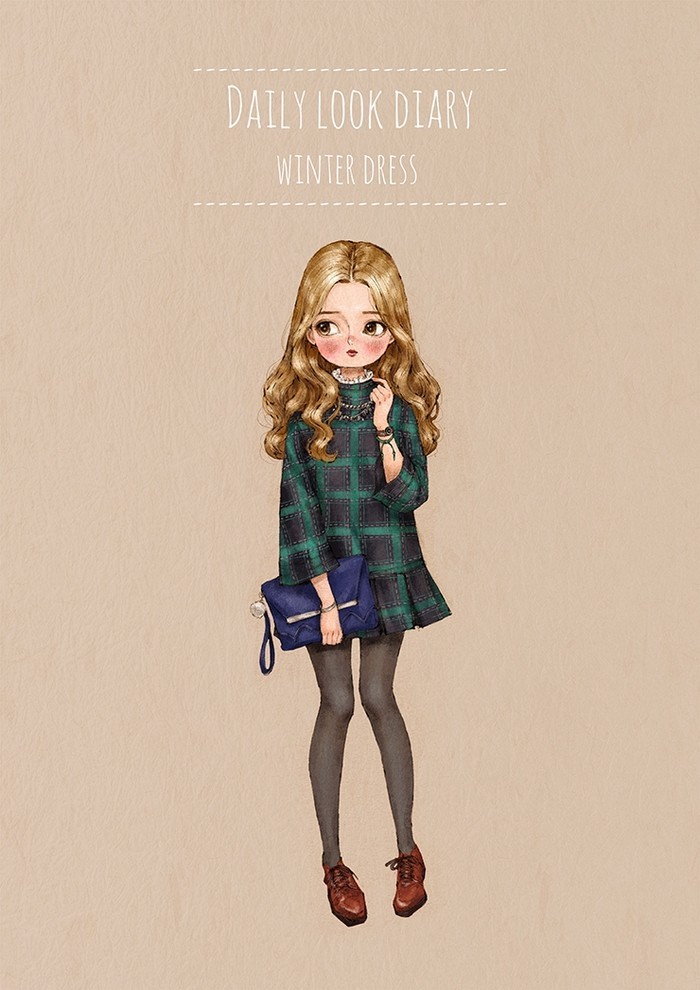 韩国插画师森林女孩日记图文,水彩插画森林女孩日记