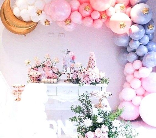 宝宝百日宴气球装饰布置,宝宝宴大小气球布置教程