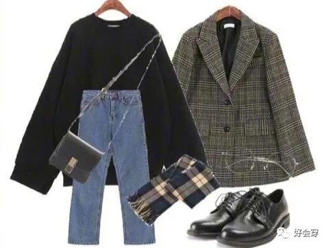 棕色格纹西服搭配裙子,亚麻格纹西服休闲服搭配