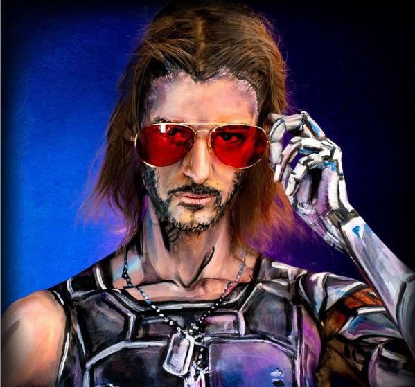 加拿大女孩爱玩人体彩绘，无需特效即把自己变成超级英雄和恶棍