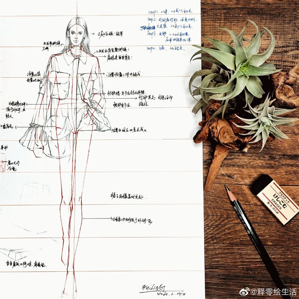 教你画衣服设计图,设计衣服手绘画简单教程整套