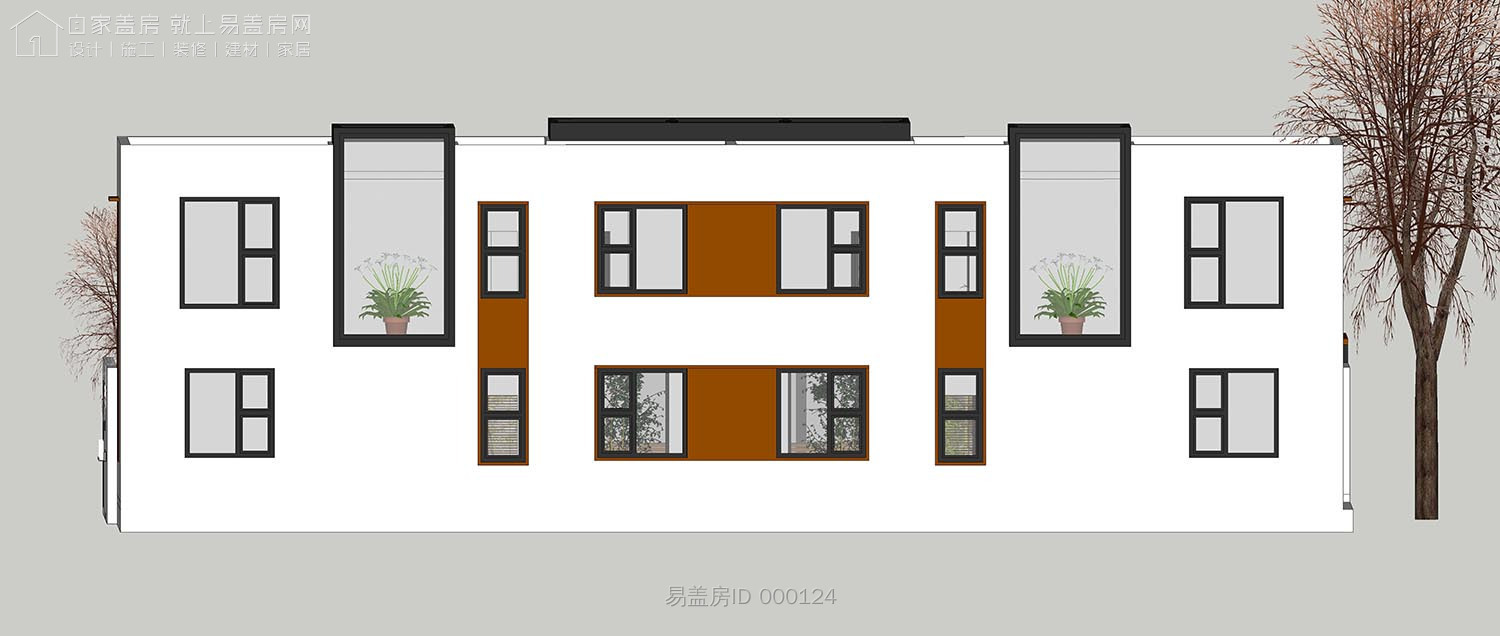 二层农村别墅带阳光房现代简约,农村二层带阳光房别墅效果图