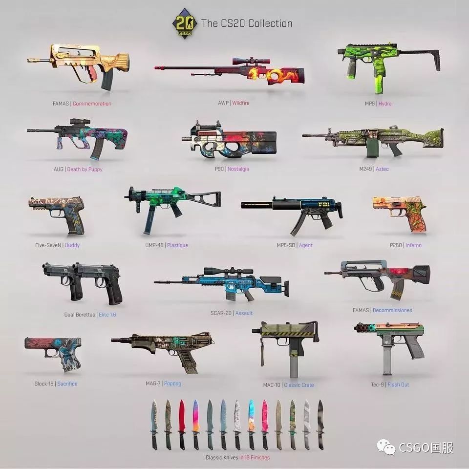 cs20周年皮肤展示,cs皮肤推荐彩蛋