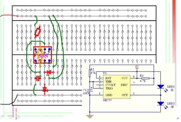 怎么用ne555制作交替闪烁灯,ne555芯片闪烁