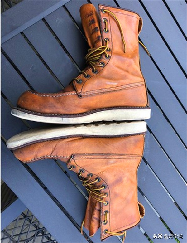 红翼877穿久了的样子,红翼工装靴875和877