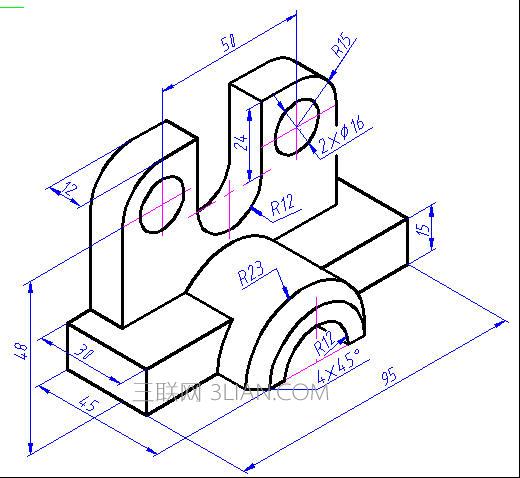 CAD等轴测图怎么画,cad如何只缩放x轴或y轴