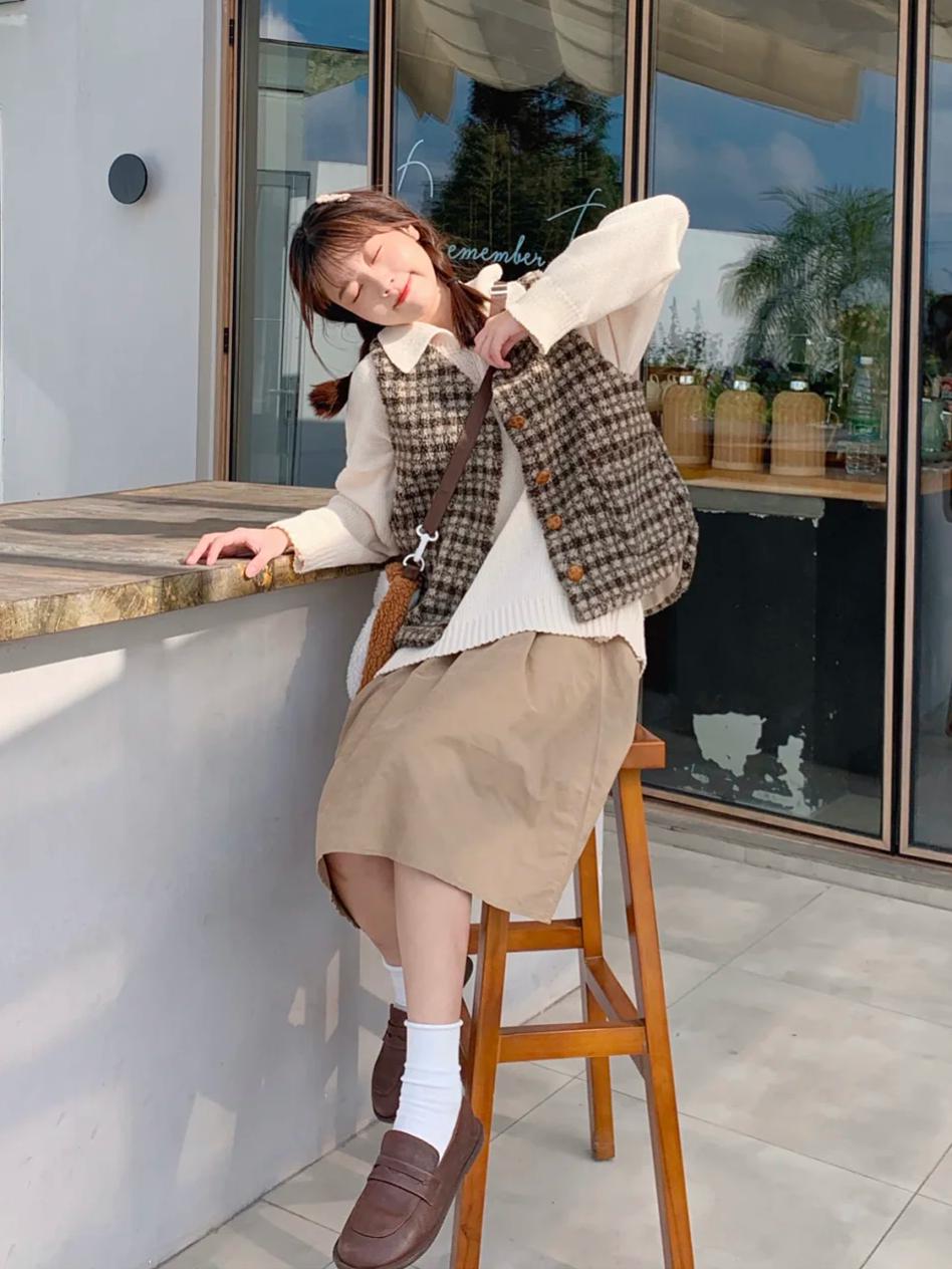 温柔又保暖的穿搭学生党女,冬季保暖时尚穿搭小个子学生