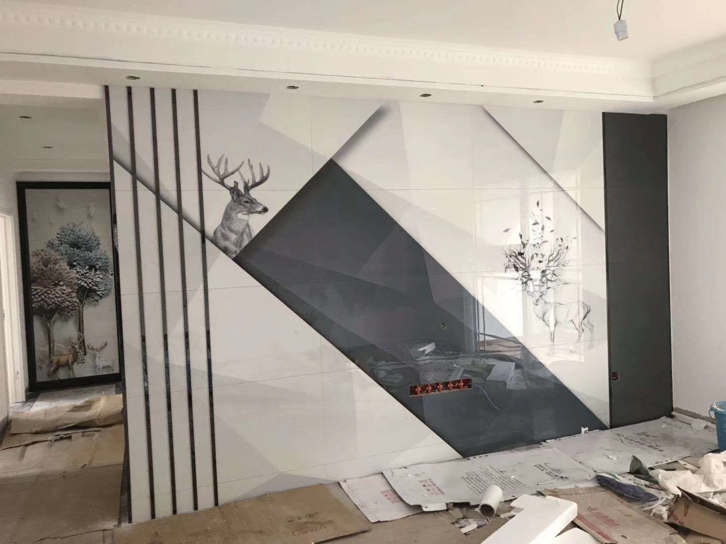 瓷砖和石材背景墙区别,瓷砖背景墙一般怎样装饰