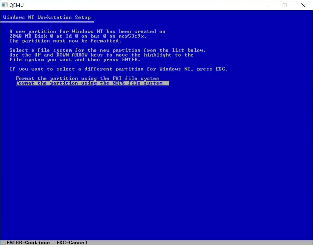 QEMU安装WINDOWSNT4.0MIPS版本