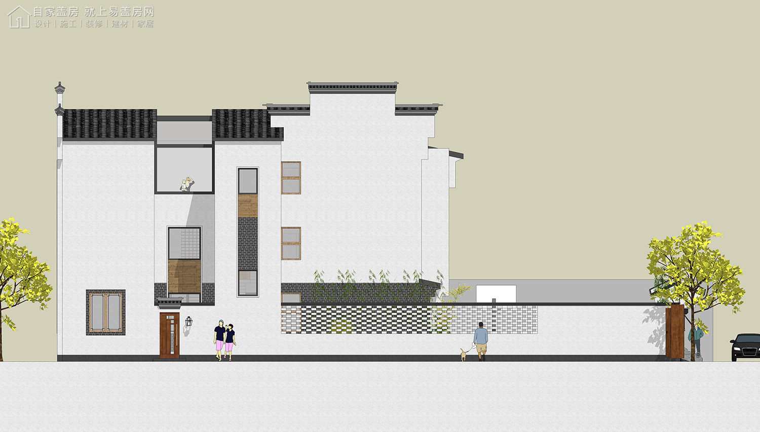 三层新中式别墅全套设计图纸,新中式合院别墅户型图纸