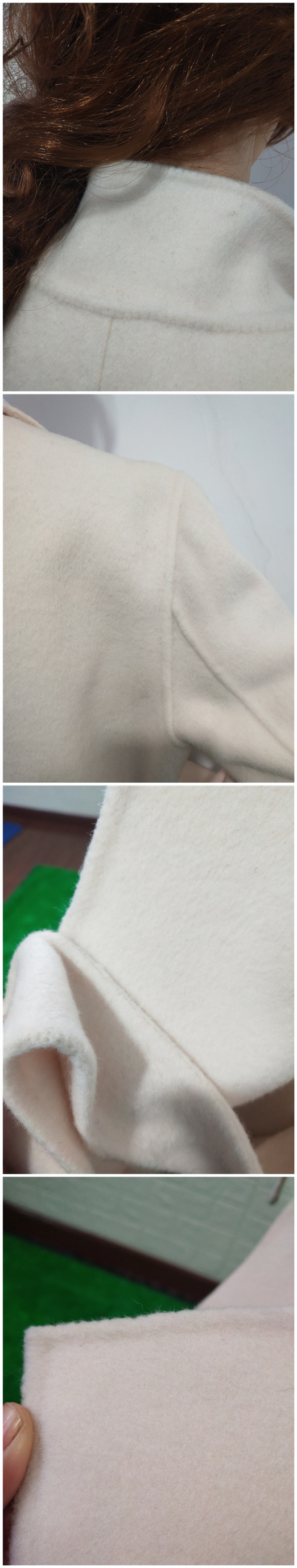 双面羊绒大衣的绒毛感很强,而且柔韧性极好