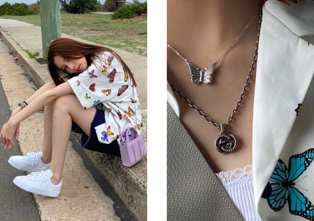 童年饰品金蝴蝶,童年土味发饰效果图