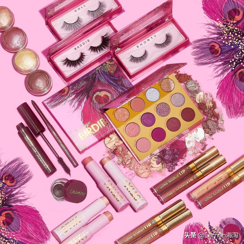 colourpop眼影盘五色套装,卡拉泡泡colourpop紫蝴蝶