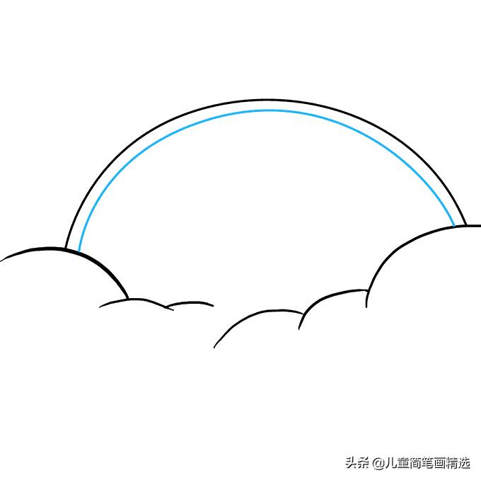 彩虹房子简笔画简单又好看,儿童简笔画精选彩虹风景画