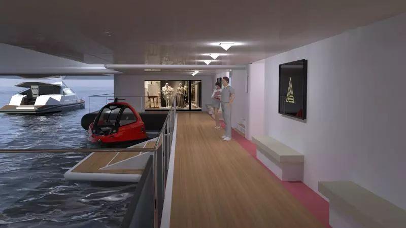 他在海上，建了一栋水上“金字塔”，里面有豪宅，还有飞碟