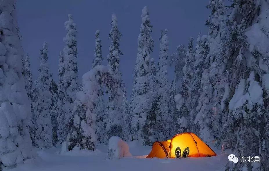冬季小木屋户外露营,东北冬季户外露营