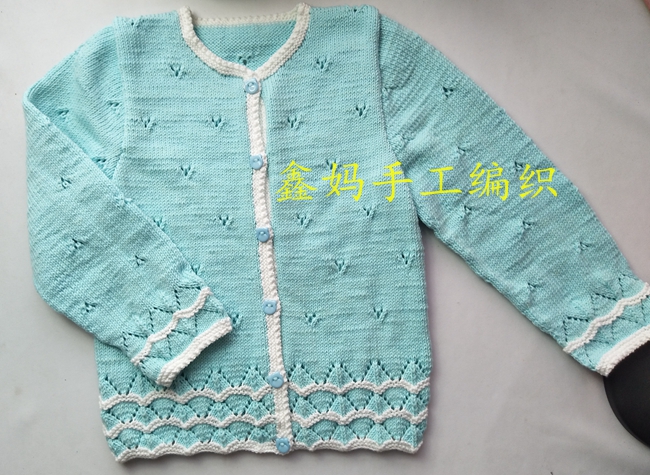 鑫妈手工编织：小三角圆领开衫套装（附详细编织说明