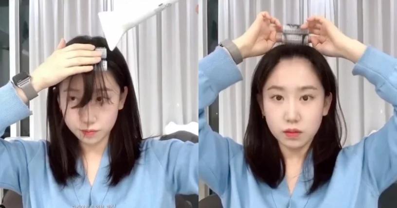 整理刘海,刚软化的刘海太服帖了怎么办