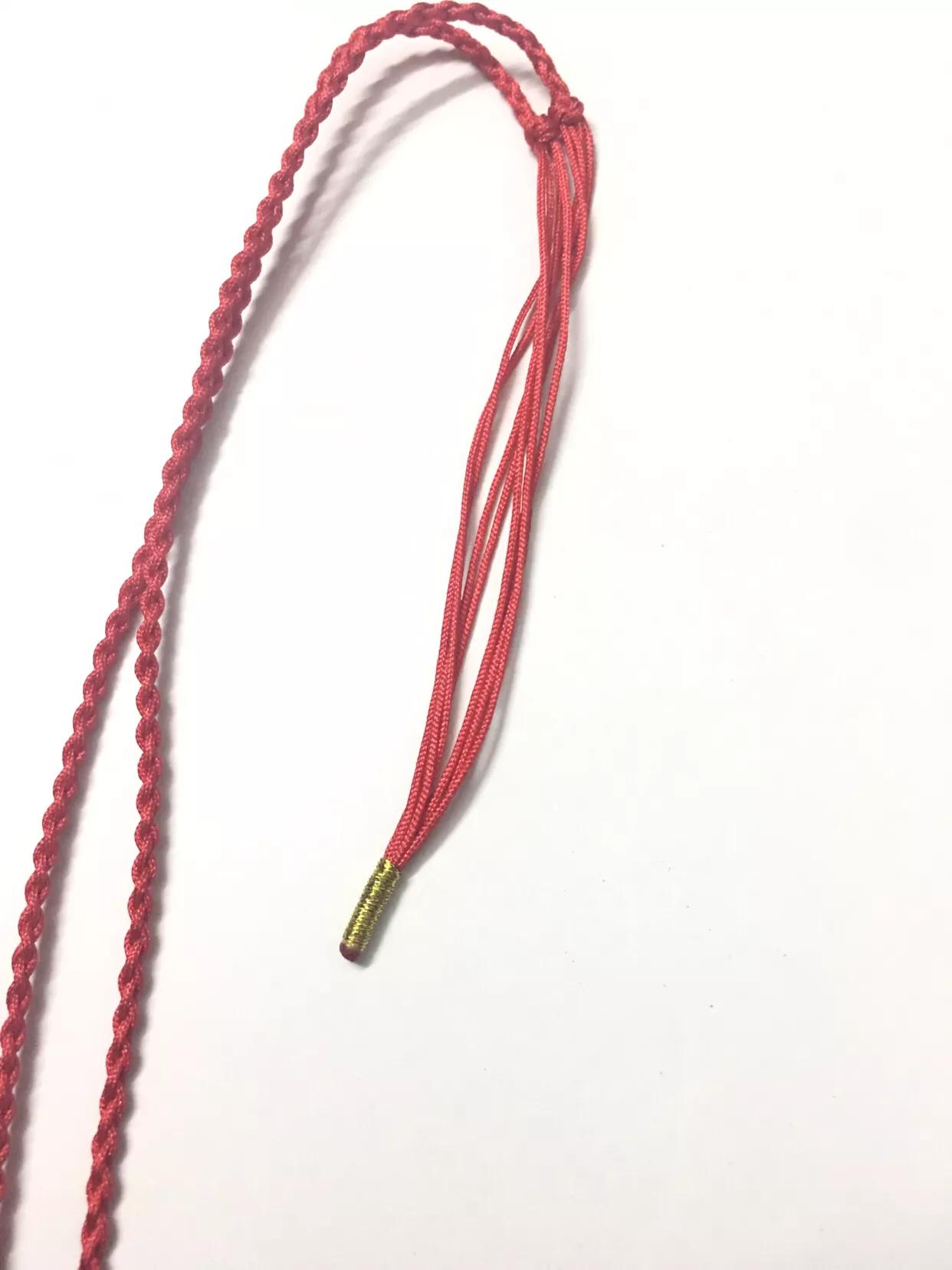 红绳四股编织貔貅,貔貅项链穿四根绳