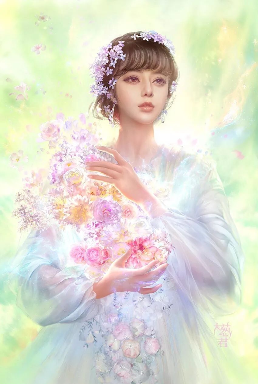 大佬画动漫人物仙气十足手绘,大佬画的古风图手绘