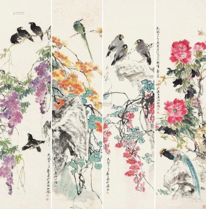 郑午昌花鸟,丝鬓散人郑午昌百幅绘画作品赏析