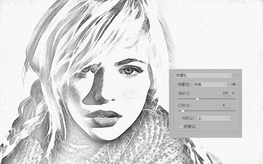 素描人像光影教程,ps人像铅笔素描效果