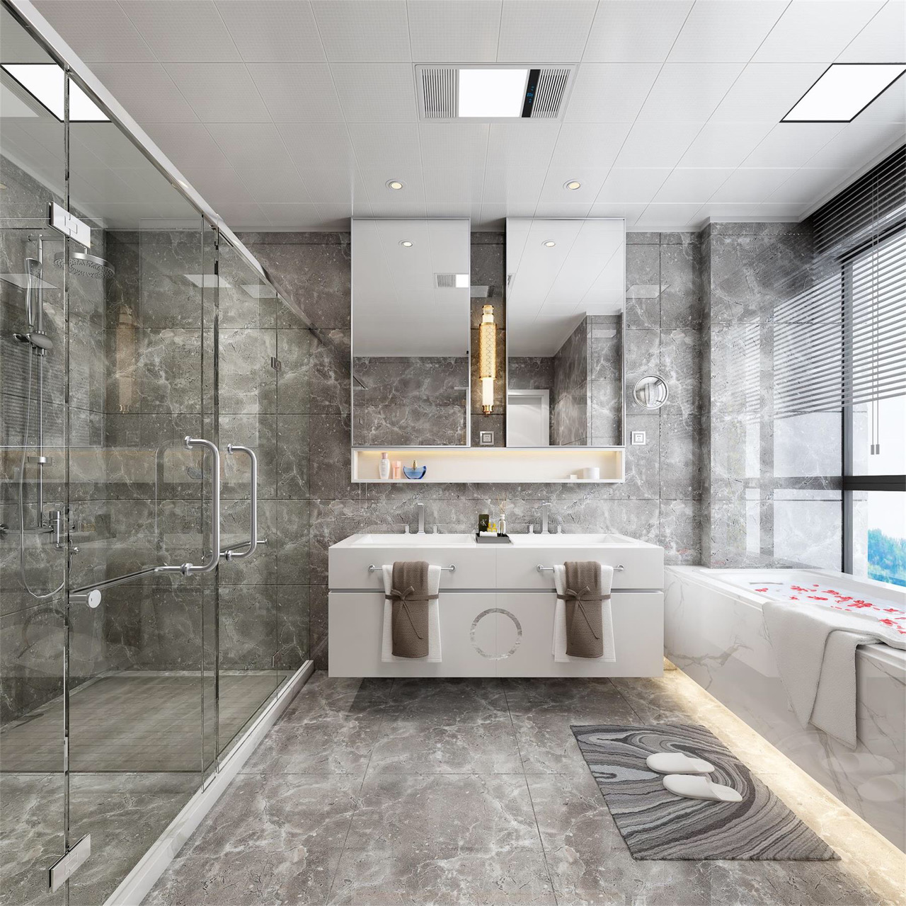 蹲便卫生间设计装修效果图大全,80平方两室一厅卫生间设计效果图