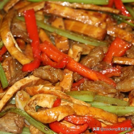 大白菜炒豆干五花肉,豆干炒五花肉教学视频