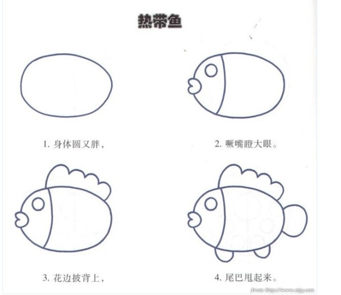 小班水果简笔画,动物摘水果简笔画