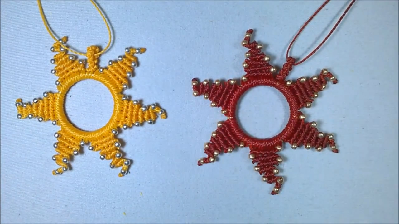 扁吊坠项链编织简单教程,手工编织太阳吊坠图解