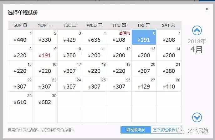 义乌飞机飞哪里最便宜,义乌直飞