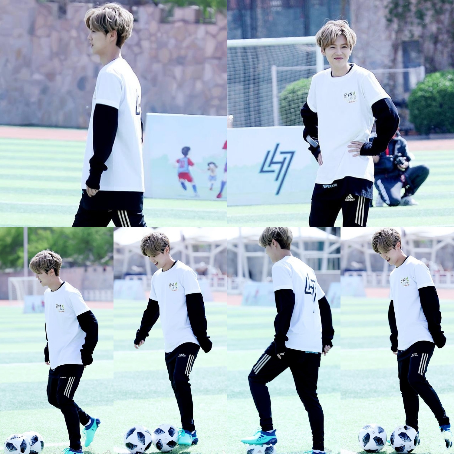 鹿晗上学踢足球,鹿晗踢足球表演比赛视频