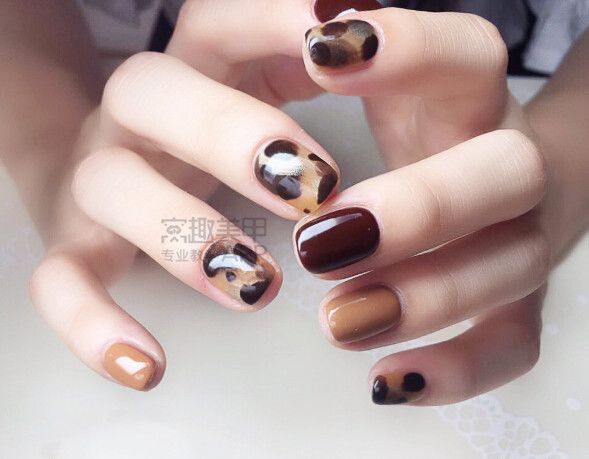 脏橘色美甲,one推荐美甲