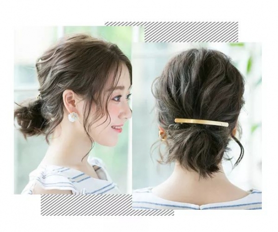 短发盘发简单好看教学视频,短发女生扎短发三股辫教程