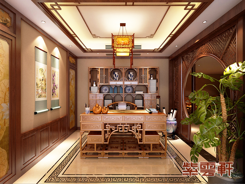 高层书房设计效果图,楼中楼楼顶做书房设计