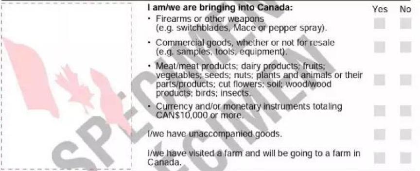 加拿大入境卡写法,通过转机到加拿大入境卡怎么填