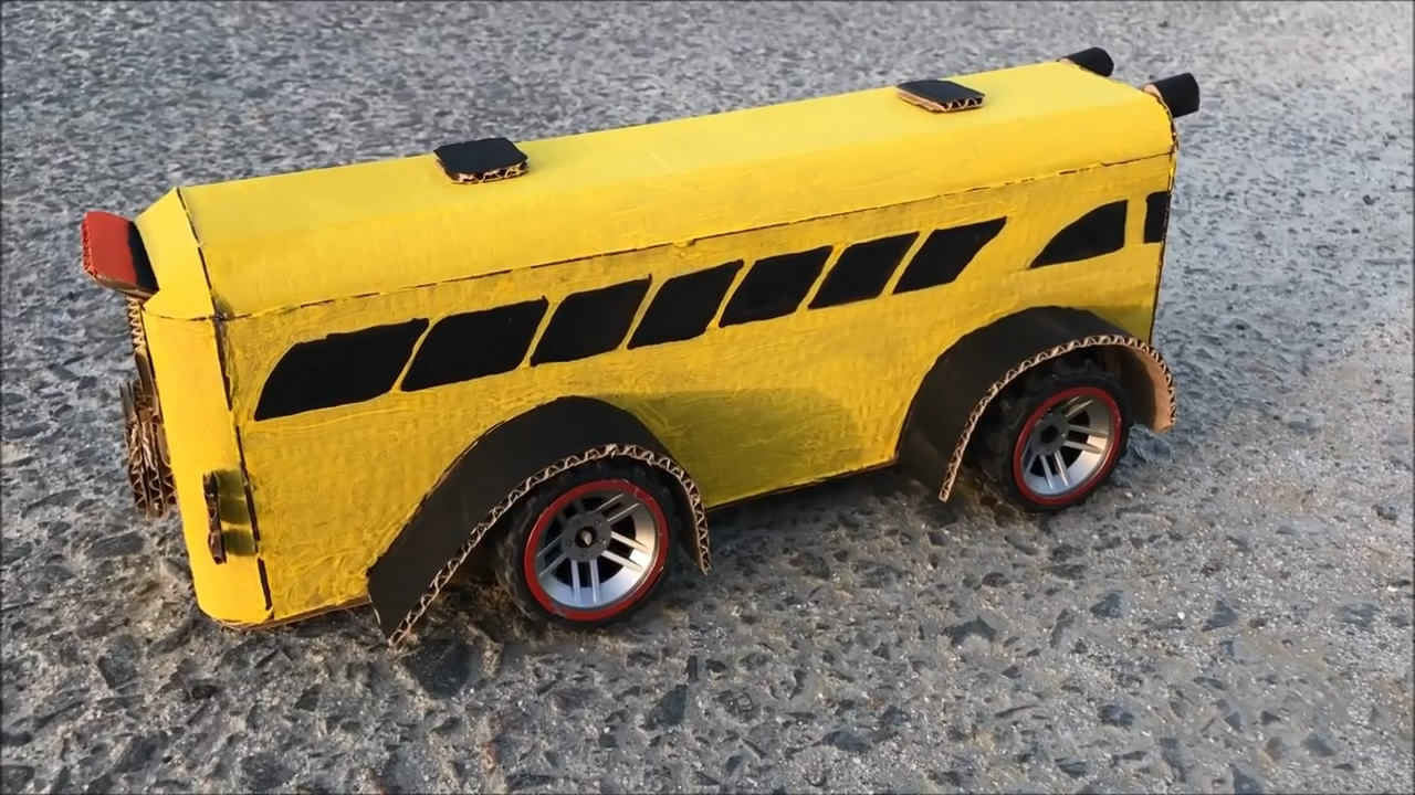 手把手教你制作公交车,纸板制作简易公交车教程