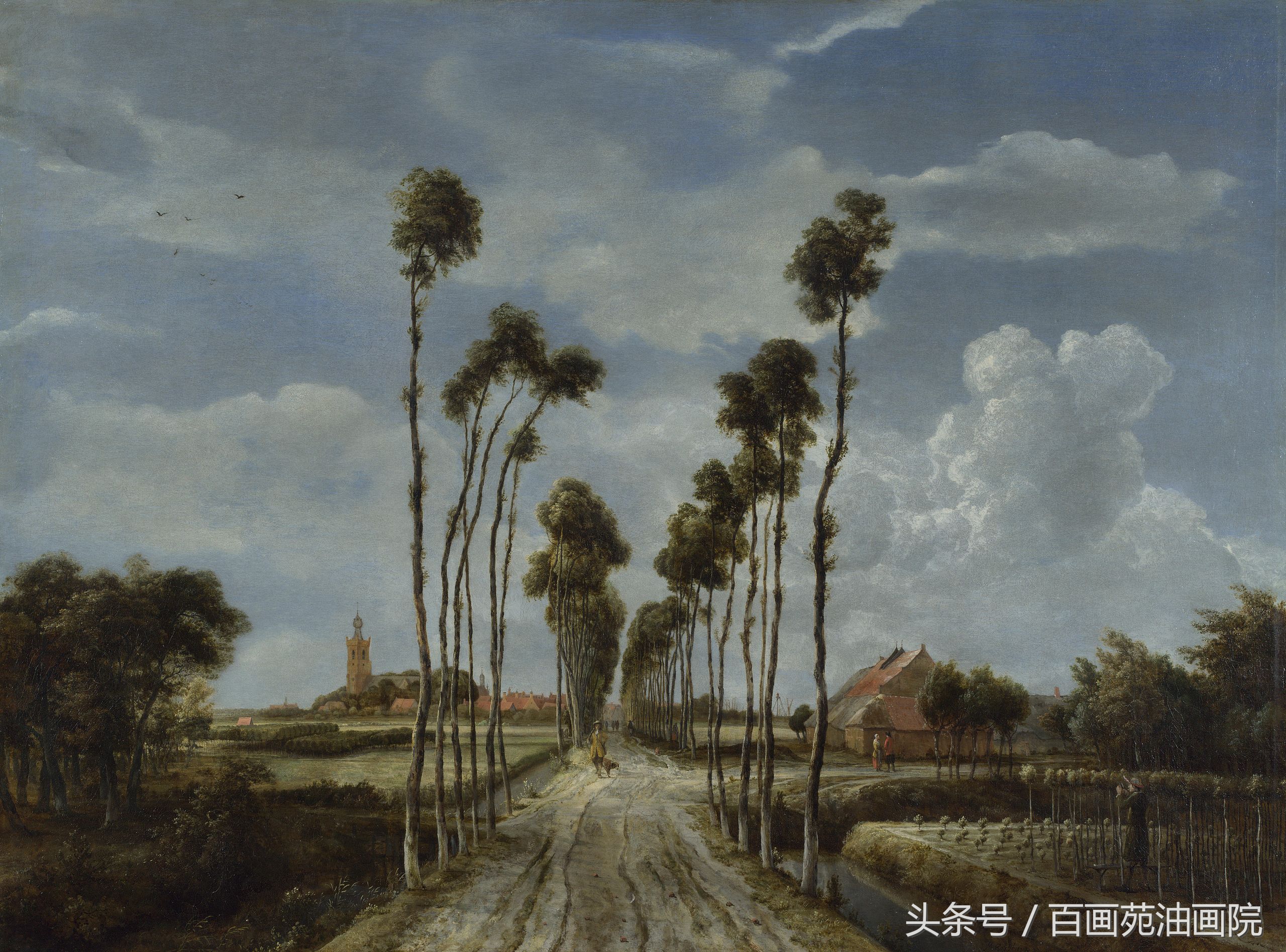 播放油画风景色彩写生示范,色彩明快的大师级风景油画