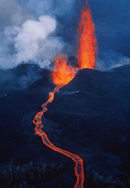 夏威夷火山流熔岩,夏威夷火山熔岩流动