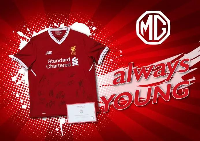 利物浦签名球衣、最高5万购车优惠等你来拿史上最不能错过的欧冠决赛一触即发，名爵给你最燃欧冠之夜