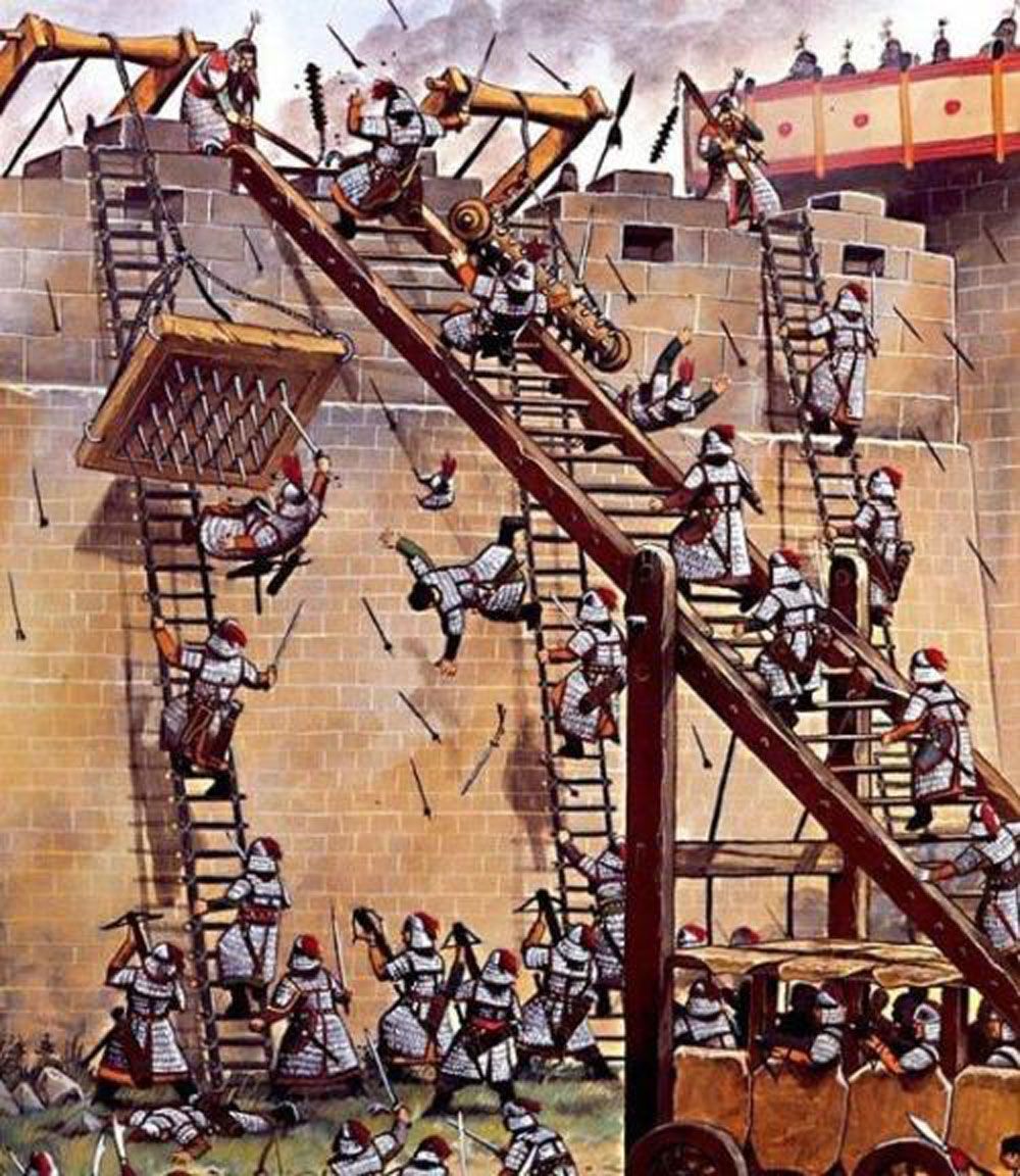 古代攻城云梯视频,古代守城云梯什么样